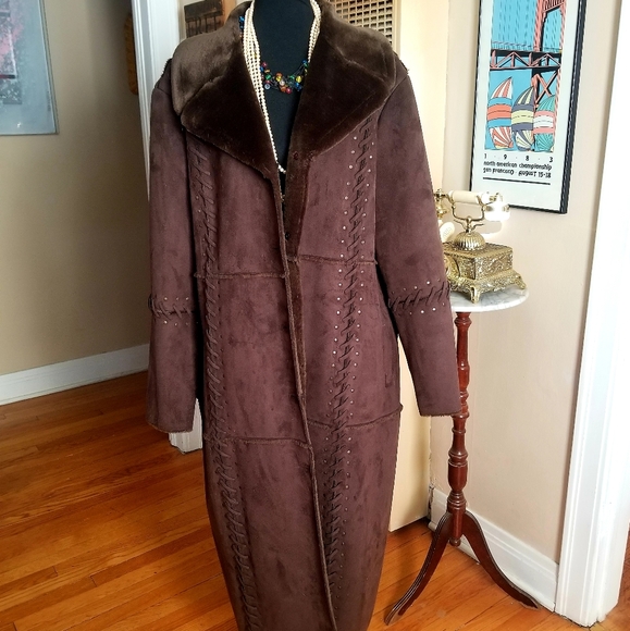 VTG Style NWOT Dennis Basso Brown Fur Coat - Picture 1 of 8
